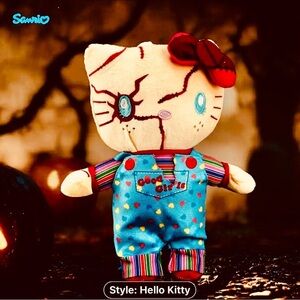 HELLO KITTY x CHUCKY Child's Play 9"" inch Plush Stuffed Doll Toy Halloween NEW